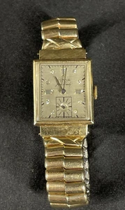 Vintage RIMA 14K Jim Brady Tank Watch 17 Jewels Expandable Band - Picture 1 of 14