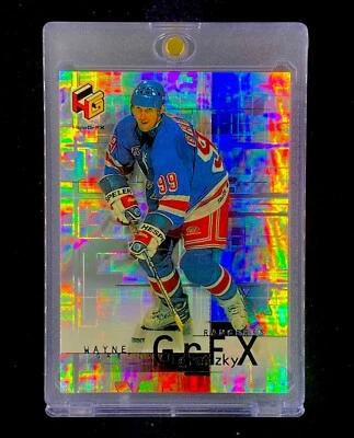 WAYNE GRETZKY SILVER SQUARES RARE Refractor Holo Parallel Hockey Card - RANGERS - Image 1 of 4
