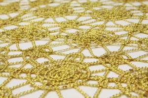 10 Yards Sequin Studded Chemical Lace Embroidery Fabric for Table Runner Overlay - Picture 1 of 4