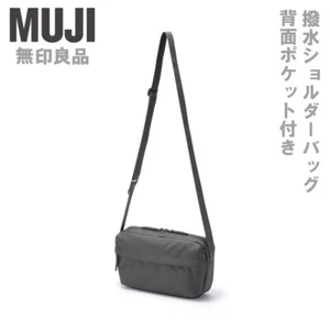 MUJI Water Repellent Shoulder Bag with Back Pocket Charcoal Gray - Picture 1 of 16