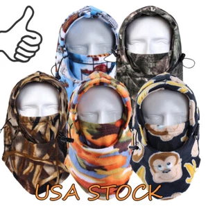 Thermal head Hood Tactical Fleece balaclava Ski Neck Warmer Face Scarf Face Mask - Picture 1 of 30