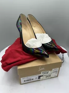 Christian Louboutin Talla 38 Mujer 8 Pigalle Follies Bombas Patente Aceite Estelar - Imagen 1 de 9