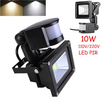 PIR Motion Sensor 10W LED Flood Light Outdoor Security Lamp For Garage Garden - Image 1 of 4