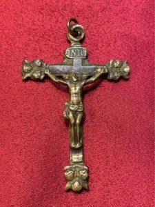 Raro Antigua Herida Católica 1865 Jubileo Universal Rosario Crucifijo - Imagen 1 de 6