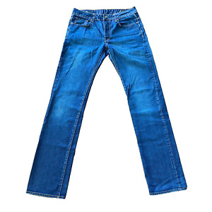 G STAR RAW 3301 Slim Mens Jeans W32 x L38 Dark Indigo Button Fly Tall Long 32x38