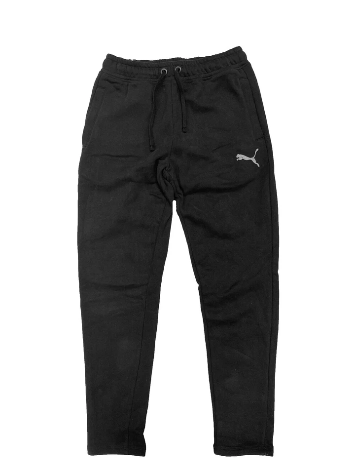PUMA Men's Athletic Fleece Sweat Pants Tapered Leg Black Size Large 3198