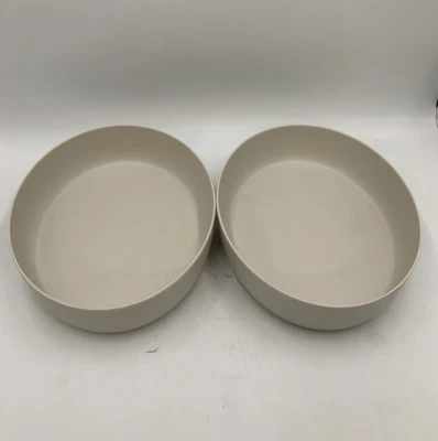 Pottery Barn Mason Modern Outdoor Serving Bowl S/2 Ivory 10.5" W #1603 - Image 1 of 3