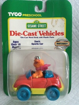 老式 TYCO SESAME STREET ZOES 可转换体育汽车压铸车辆新品 — 第 1/4 张图片