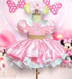 Minnie Dress, Minnie Ears, Minnie Pink Dress, Minnie Costume  - Picture 1 of 19