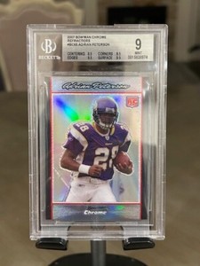 2007 Bowman Chrome Refractor #BC65 Adrian Peterson RC Minnesota Vikings BGS 9