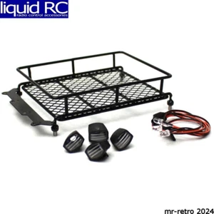 Racers Edge 3416BK 1:10 Scaler Metal Mesh Roof Rack Oval Lights - Black - Picture 1 of 2