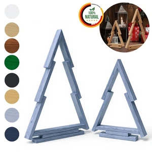 Floranica Sapin de Noël en Bois de Pin Lot de 2 Arbres Décoration d'hiver - Picture 1 of 49