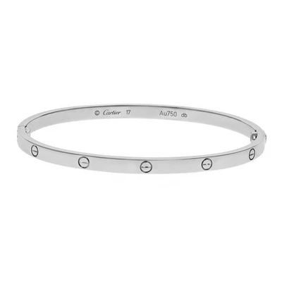 Б/у Cartier любовь браслет - размер 17 белое золото - Изображение 1 из 4