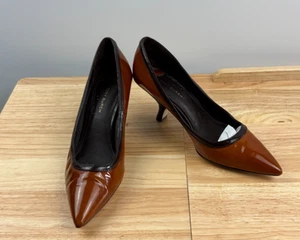 Tory Burch Brown Patent Leather Pumps Kitten Heels Shoes Size 7 - Picture 1 of 7
