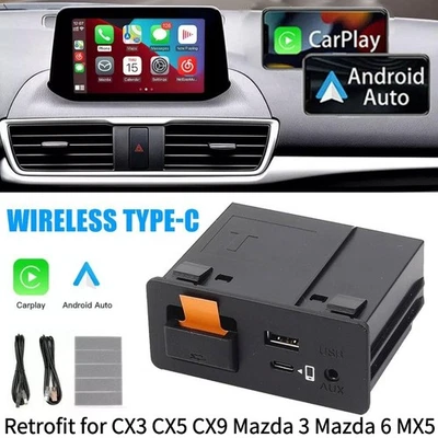 Wireless TypeC CarPlay Android Auto Retrofit for CX3 CX5 CX9 Mazda 3 Mazda 6 MX5 - Изображение 1 из 4
