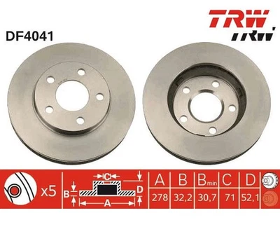2 uds disco de freno TRW DF4041 para estante Buick Chevrolet Opel Foto 1 de 2
