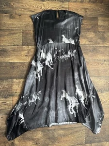 ALLSAINTS Women’s Black Gianna Epoto Silk Blend Midi Dress size 14 - Picture 1 of 24