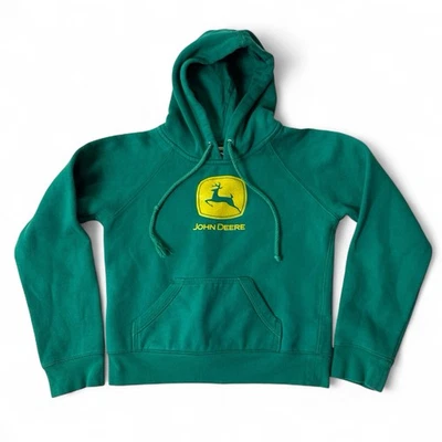 John Deere Youth Kids Hoodie Hooded Sweatshirt Large Green Vintage - Image 1 of 4