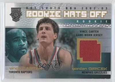 2002 Fleer Hot Shots Hats Off Jersey Gordan Giricek Vince Carter Rookie RC HOF - Image 1 of 2