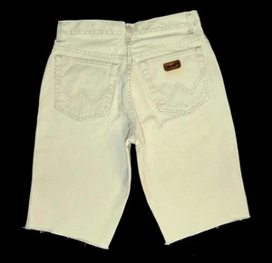 WRANGLER Bermuda Uomo Vintage Texas Lungo Twill Denim Shorts - 30"W Beige Jorts - Foto 1 di 4