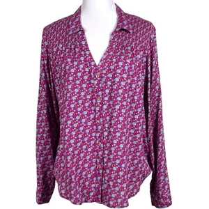 MAEVE Anthropologie Amara Blouse Top Size 10 Long Sleeve Pink EUC - Picture 1 of 17