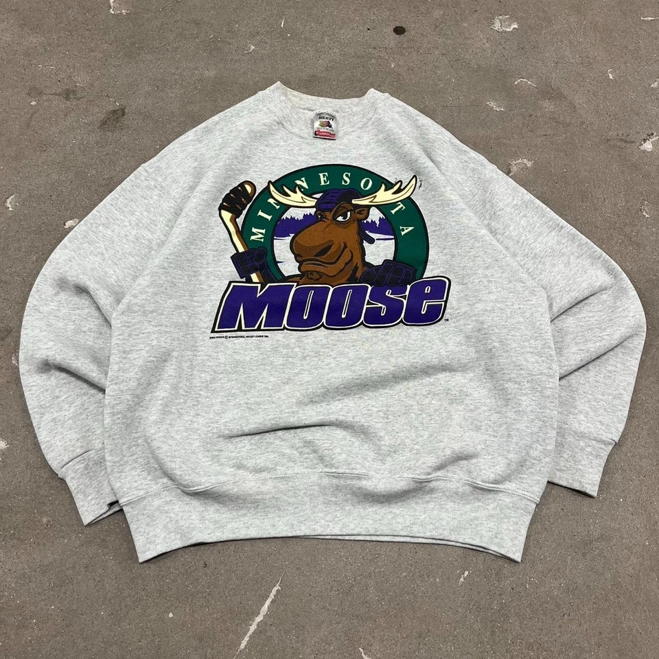 Vintage 1994 Minnesota Moose hockey ash color Sweatshirt KV40863 - Image 1 of 1