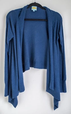 C&C California women 100% cashmere solid blue long sleeve open cardigan Sz S - Image 1 of 4