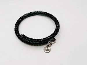 ALEX & ANI Silver " Luminosity " Dark Green ๐ Acrylic Charm Wrap Bracelet โจ๏ธ - Picture 1 of 12