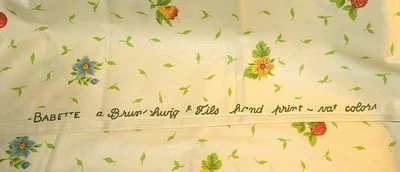 Brunschwig & Fils Babette Handprint Vtg Remnant 56" x 111" (3yds+) Creamy Yellow - Image 1 of 4