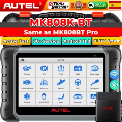 AUTEL MK808K-BT Coche OBD2 Diagnóstico Sistema Completo CODIFICACIÓN CLAVE BT ES - Imagen 1 de 4