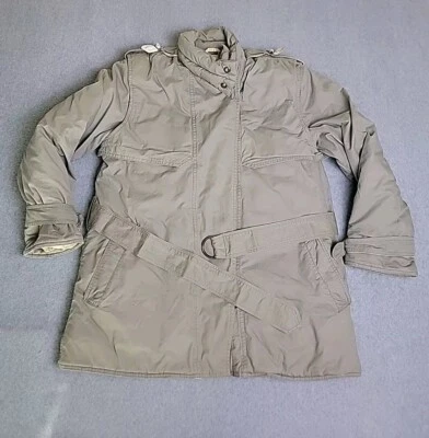 Eddie Bauer Goose Down Jacket Mens Small Gray Full Zip Lined Belted Pockets 80s - Image 1 of 4