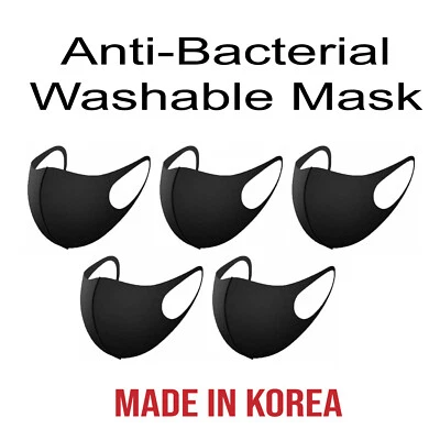 (5Pcs) Large 3D Face Mask Reusable UV Protection Comfy Washable Made in Korea - Image 1 of 4