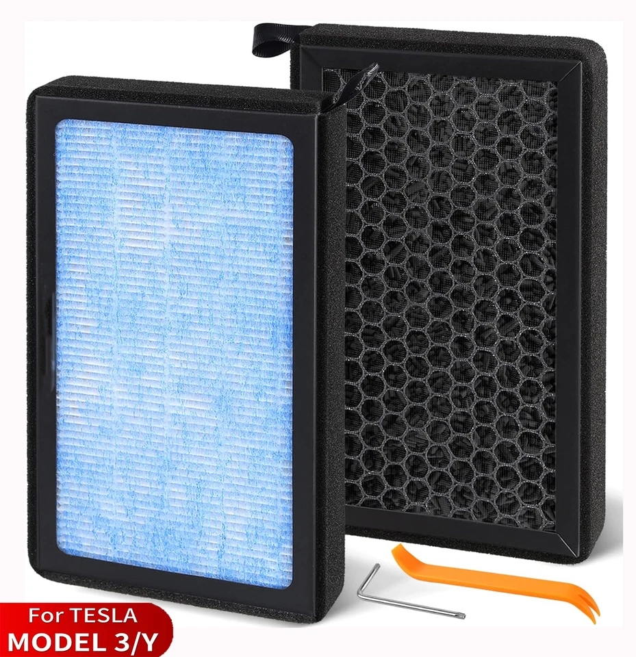 Tesla Model 3 Y Air Filter HEPA 2 Pack with Activated Carbon Cabin Air Filter - Image 1 of 4