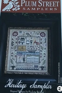 PLUM STREET SAMPLERS HERITAGE SAMPLER CROSS STITCH CHART - Picture 1 of 2