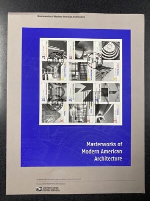 FDC 3910 Masterworks of Modern American Architecture Souvenir Sheet FD Of Issued - Image 1 of 2
