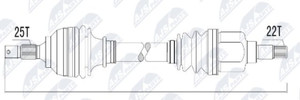 NTY NPW-CT-010 Drive Shaft for CITROËN,PEUGEOT