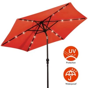Costway Patio Cantilever Umbrella 9' Steel Manual Tilt Crank Lift Orange Canopy - Picture 1 of 5