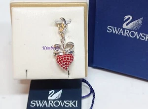 Swarovski Heart Siam Charm RED Crystal Rhodium-PVD Authentic NEW 1064987 - Picture 1 of 8
