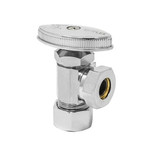 5/8'' OD(inlet) x 1/2'' OD(outlet) Slip Joint Multi Turn Angle Stop, 5 Pack  - Bild 1 von 2