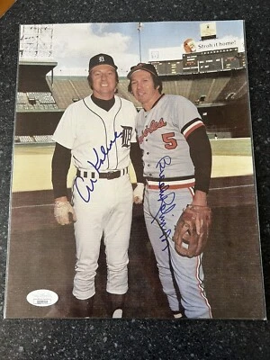 AL KALINE & BROOKS ROBINSON signed 8x10 Photo! JSA CERTIFIED!! Tigers Orioles - Image 1 of 2