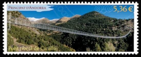 andorra 2024 andorre Tibetan Bridge Canillo nature mountain snow 1v mnh - Image 1 of 1