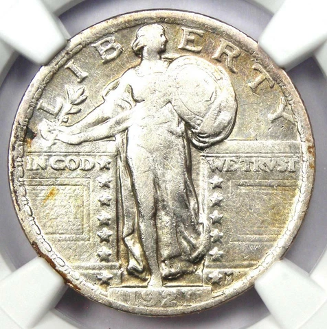 1921 Standing Liberty Quarter 25C Coin - Certified NGC VF Details - Rare Date! Cover