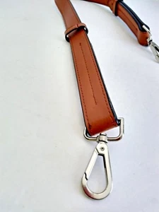 Replacement 1" Wide Strap Tan Faux Leather 22.5" Long Silvertone Metal Hardware - Picture 1 of 4