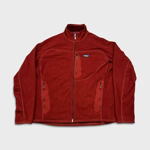 Chaqueta Suéter Patagonia Polar Para Hombres XL Roja Cremallera Completa Polartec Exterior - Imagen 1 de 8