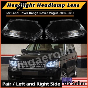 Pair For Land Rover Range Rover Vogue 2010-2013 Headlight Headlamp Lens Cover US - Picture 1 of 17
