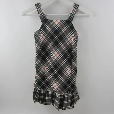 Vestido Hartstrings Niñas Cuadros Sin Mangas Cintura Caída Uniforme Blanco y Negro Talla 6 Foto 1 de 4