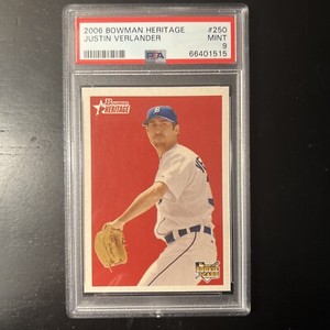 2006 Bowman Heritage Justin Verlander #250 PSA 9 RC 2022 Cy Young