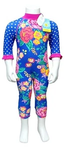 MINI CLUB Baby Mädchen blau rosa All in 1 Badeanzug UPF40+ bescheiden Sonnenschutz - Bild 1 von 6