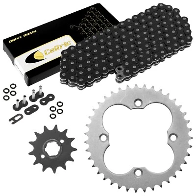 Kit de cadena de transmisión y piñones de junta tórica negra para Honda ATC250R 1986 / TRX250R 86 87 Foto 1 de 4