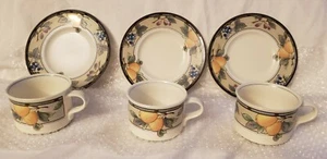 Mikasa Intaglio Garden Harvest Kaffeetassen Tassen und Untertassen CAC29 3er Set - Bild 1 von 6